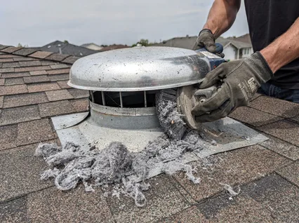 Cleaning Dryer Vent On Roof in Mint Hill