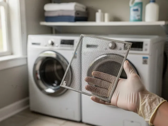 Mint Hill Dryer Vent Cleaning specialist performing detailed lint trap cleaning service in Mint Hill