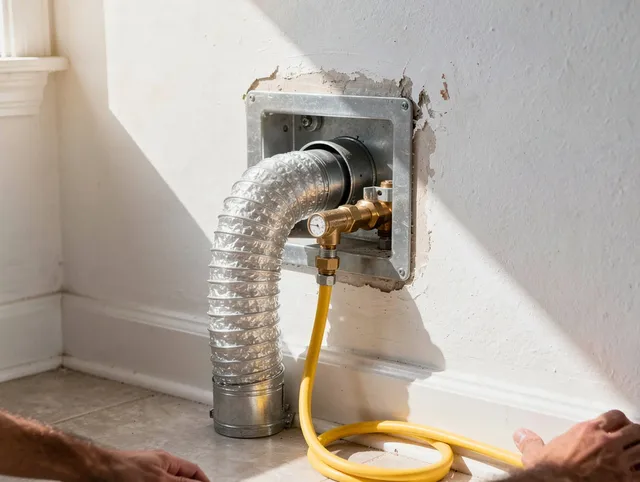 Mint Hill Dryer Vent Cleaning certified technician performing specialized gas dryer vent cleaning in Mint Hill