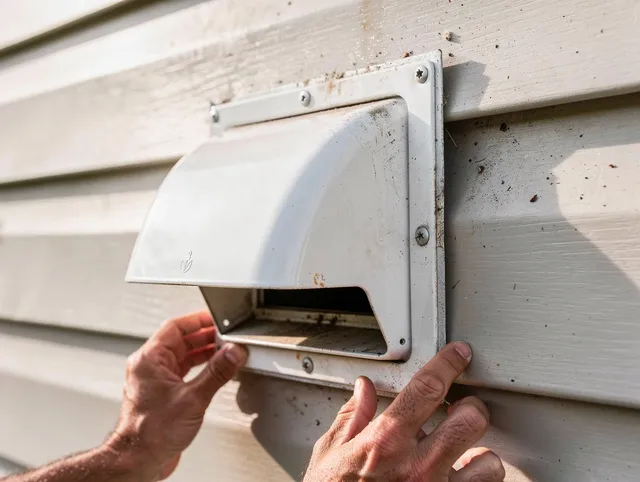 Mint Hill Dryer Vent Cleaning technician delivering thorough residential dryer vent cleaning service in Mint Hill